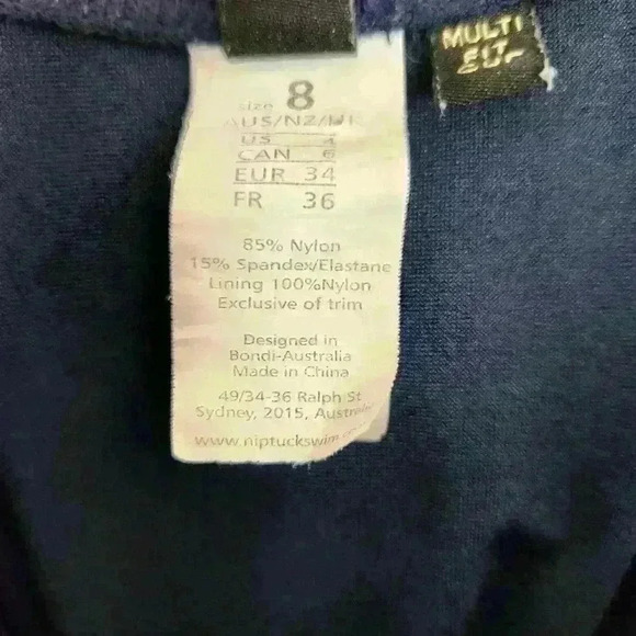 Niptuck swim tankini top navy and silver size 4 - Picture 6 of 7